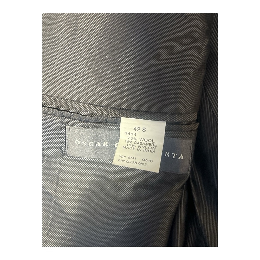 Oscar de la Renta Gray Wool & Cashmere Sport Coat Blazer - Men's 42 S BU3 - Picture 6 of 6
